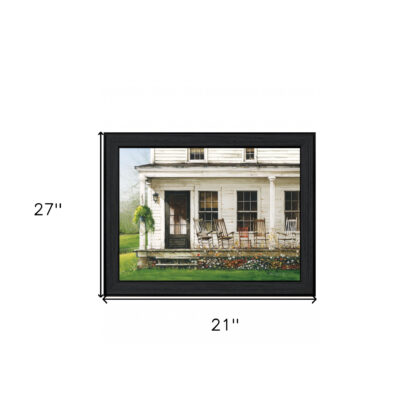 Back Porch Gathering 1 Black Framed Print Wall Art