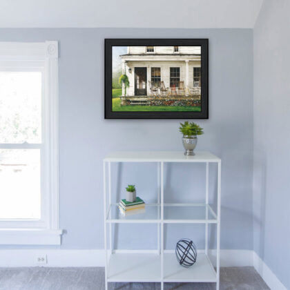 Back Porch Gathering 1 Black Framed Print Wall Art