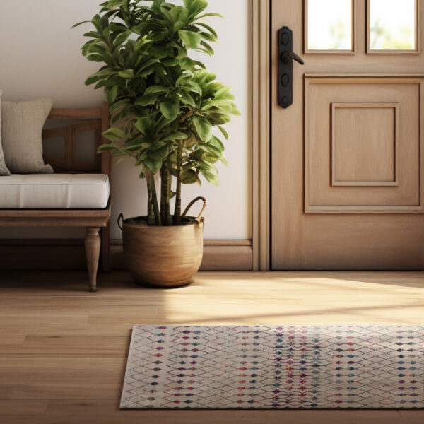 3' X 5' Cream Ikat Area Rug