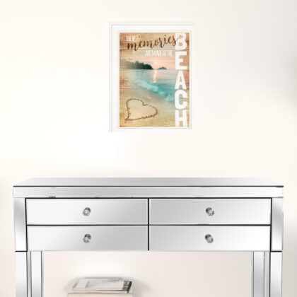 Beach Memories 1 White Framed Print Wall Art