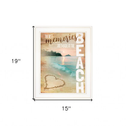Beach Memories 1 White Framed Print Wall Art