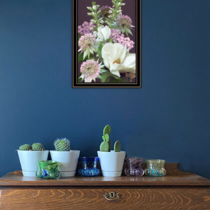 Wild For Plum Bouquet 2 Black Framed Print Wall Art