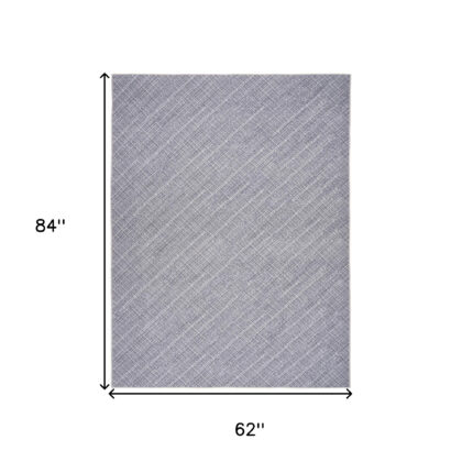 5' x 7' Gray and Ivory Abstract Power Loom Washable Non Skid Area Rug