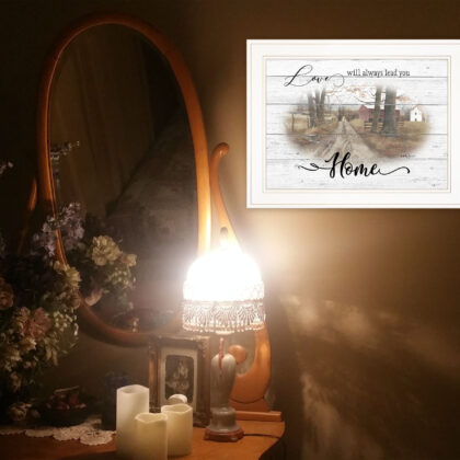 Love Will Always Lead You Home 1 White Framed Print Wall Art