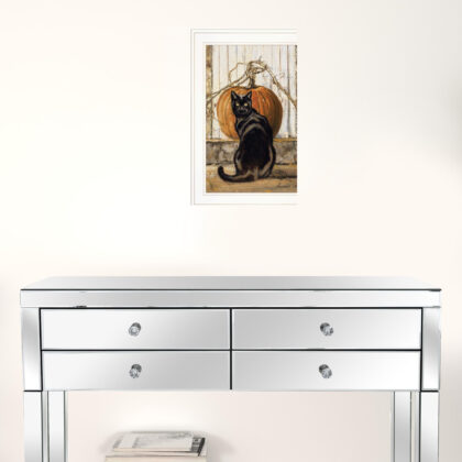 Black Cat 1 White Framed Print Wall Art