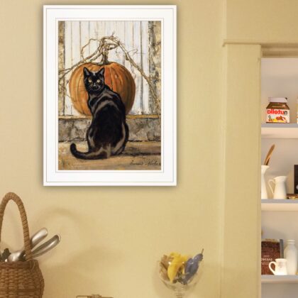 Black Cat 1 White Framed Print Wall Art