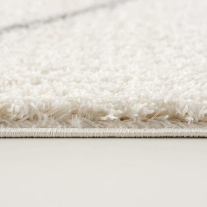 3’ X 5’ Ivory Modern Uneven Lattice Area Rug
