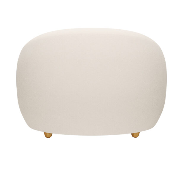 39" White and Natural Boucle Arm Chair