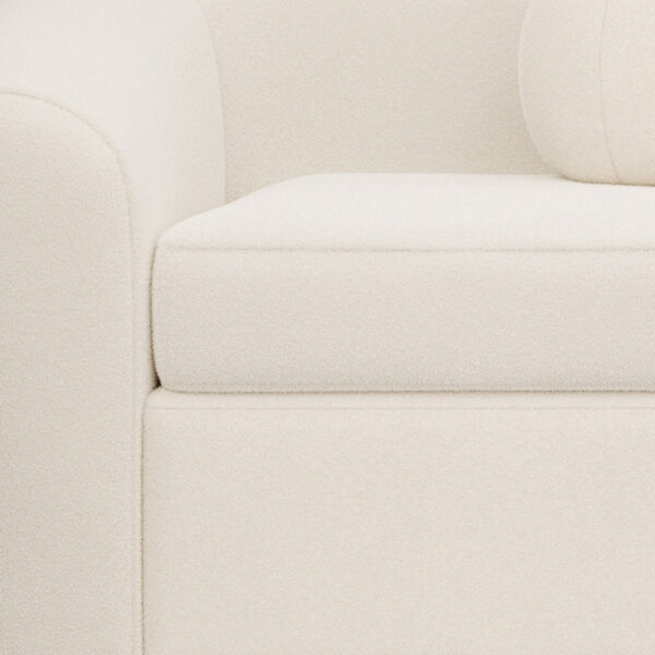 39" White and Natural Boucle Arm Chair