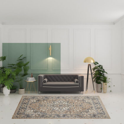 7' x 10' Ivory Floral Power Loom Area Rug