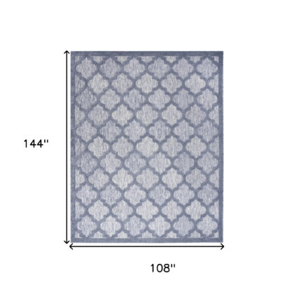 9' X 12' Denim Blue Indoor Outdoor Area Rug