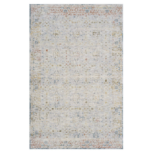 9' x 12' Ivory and Blue Floral Area Rug