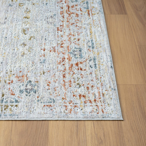 9' x 12' Ivory and Blue Floral Area Rug