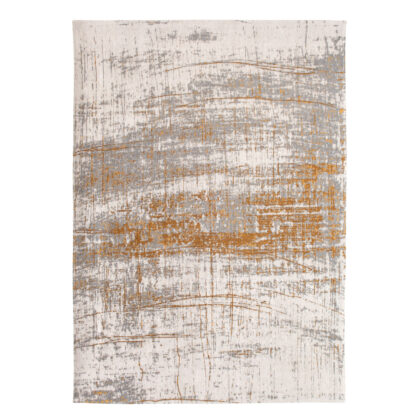 7' x 9' Gray and Gold Abstract Non Skid Area Rug