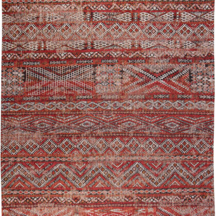 5' x 7' Red and Gray Oriental Non Skid Area Rug