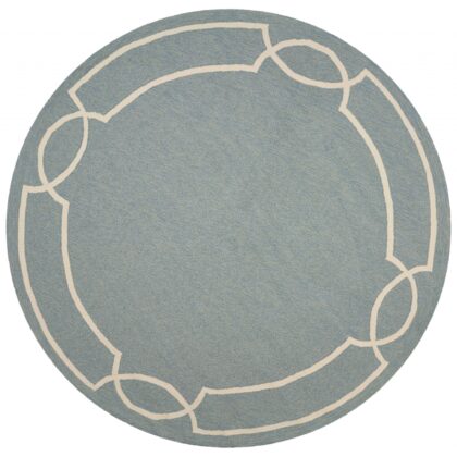 91 X 91 Greyor Blue Polyester Or  Viscose Rug