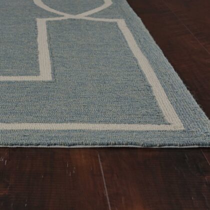 91 X 91 Greyor Blue Polyester Or  Viscose Rug