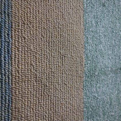 8' X 11' Blue and Beige Handmade Indoor Outdoor Area Rug
