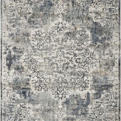 5' X 8' Ivory Vintage Medallion Indoor Area Rug