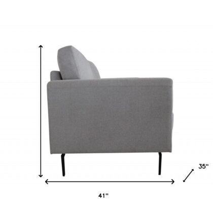 41" Light Gray And Black Linen Arm Chair