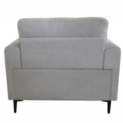 41" Light Gray And Black Linen Arm Chair