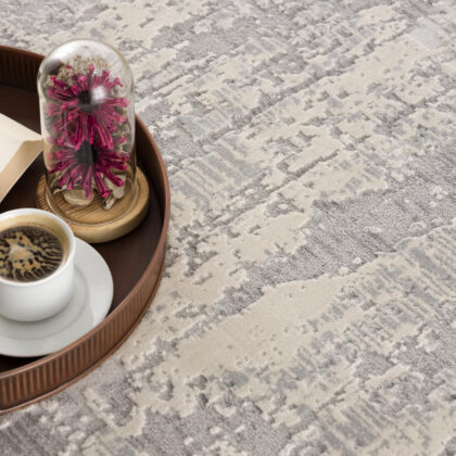 3' X 5' Gray Abstract Dhurrie Area Rug