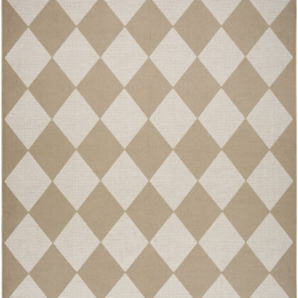 8' x 10' Natural and Ivory Geometric Power Loom Washable Non Skid Area Rug