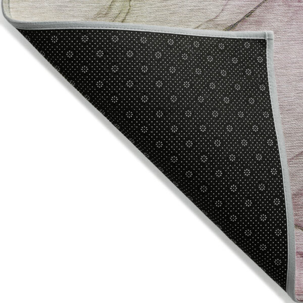 9' X 12' Pink Abstract Washable Non Skid Indoor Outdoor Area Rug