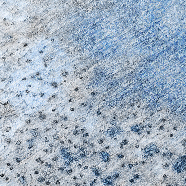 10' X 14' Ivory Blue and Gray Abstract Washable Non Skid Indoor Outdoor Area Rug