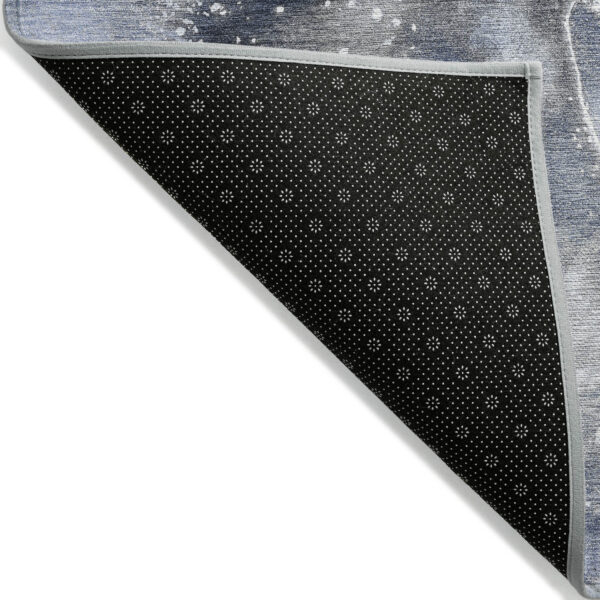 10' X 14' Blue and Gray Abstract Washable Non Skid Indoor Outdoor Area Rug