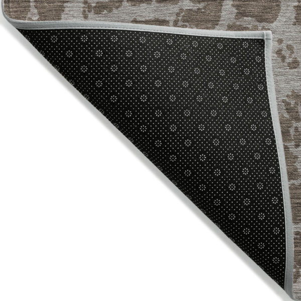 5' X 8' Brown Abstract Washable Non Skid Indoor Outdoor Area Rug
