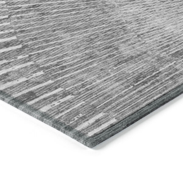 3' X 5' Gray and Ivory Abstract Washable Non Skid Indoor Outdoor Area Rug