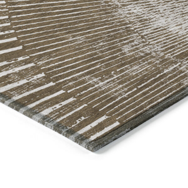 3' X 5' Chocolate Abstract Washable Non Skid Indoor Outdoor Area Rug