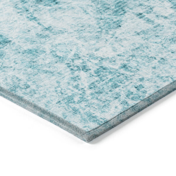 8' X 10' Teal Abstract Washable Non Skid Indoor Outdoor Area Rug