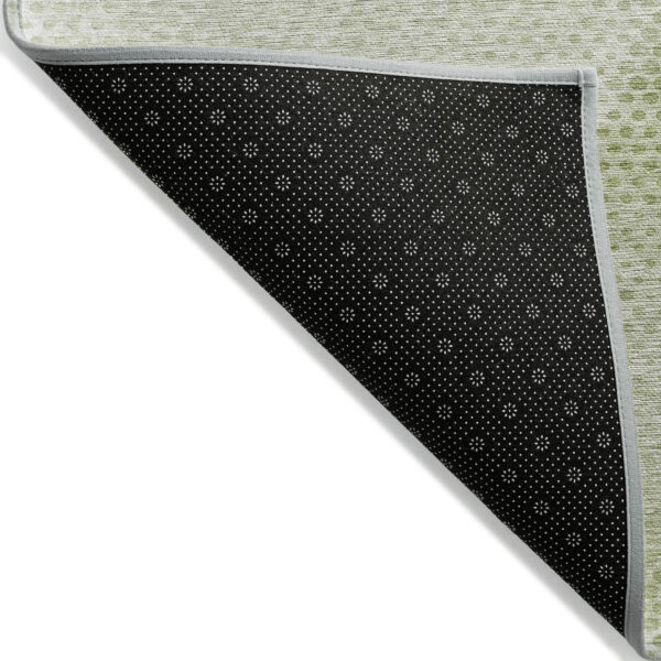 9' X 12' Mint Green Geometric Washable Non Skid Indoor Outdoor Area Rug