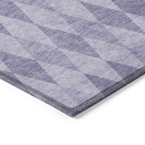 8' Runner Purple Geometric Washable Non Skid Indoor Outdoor Runner Rug