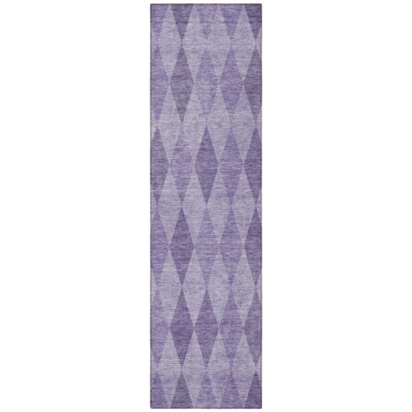 8' Runner Purple Geometric Washable Non Skid Indoor Outdoor Runner Rug