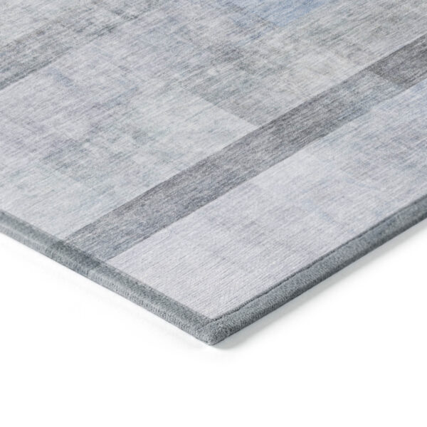 9' X 12' Navy and Gray Ombre Washable Non Skid Indoor Outdoor Area Rug
