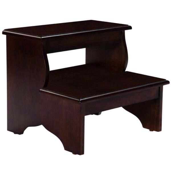 15" Dark Brown Solid Wood and Solid and Manufactured Wood Backless Bar Chair