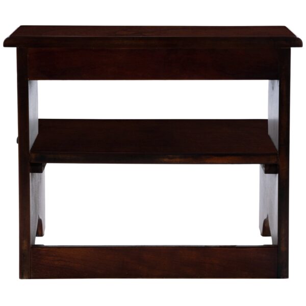 15" Dark Brown Solid Wood and Solid and Manufactured Wood Backless Bar Chair