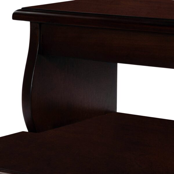 15" Dark Brown Solid Wood and Solid and Manufactured Wood Backless Bar Chair