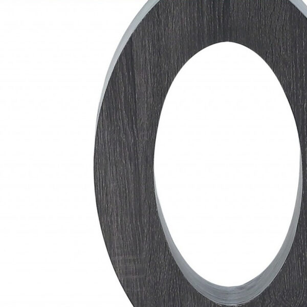 Grey Tone Oval Design Support End Table With Glass Top