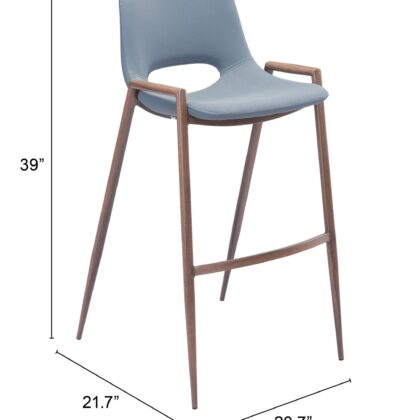 Set of Two 29" Gray And Brown Steel Low Back Bar Height Bar Chairs