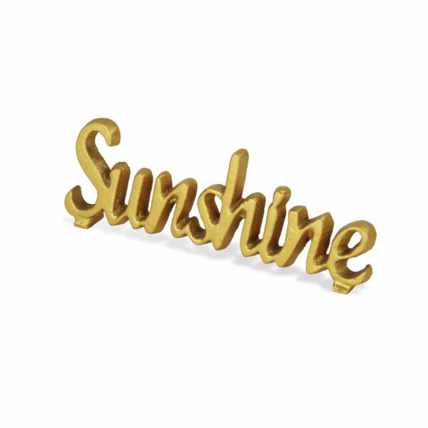 3" Gold Cast Iron Hand Painted Sunshine Sculpture