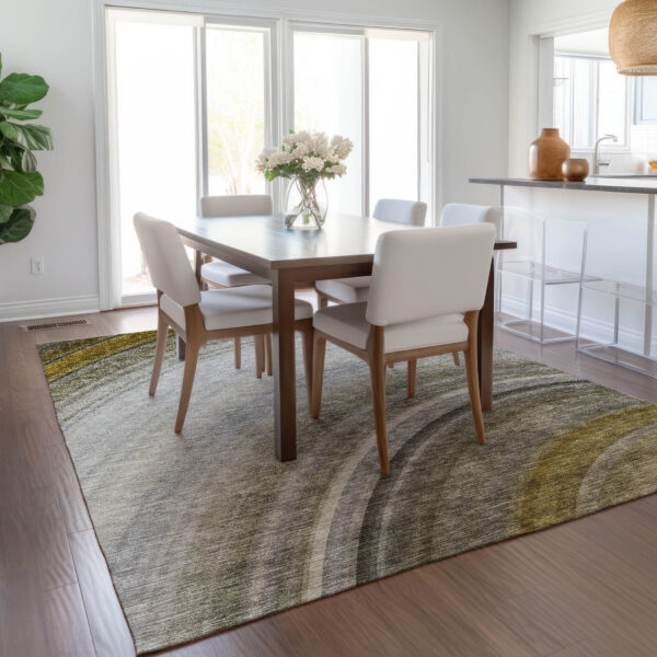 3' X 5' Taupe Gray And Ivory Abstract Washable Indoor Outdoor Area Rug