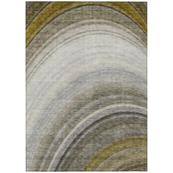 3' X 5' Taupe Gray And Ivory Abstract Washable Indoor Outdoor Area Rug