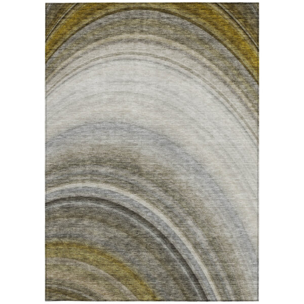 3' X 5' Taupe Gray And Ivory Abstract Washable Indoor Outdoor Area Rug