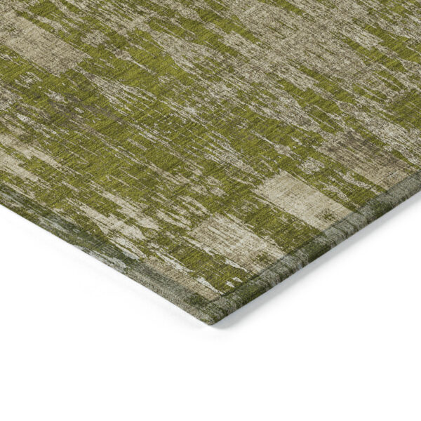 3' X 5' Olive Green Taupe And Beige Moroccan Washable Indoor Outdoor Area Rug