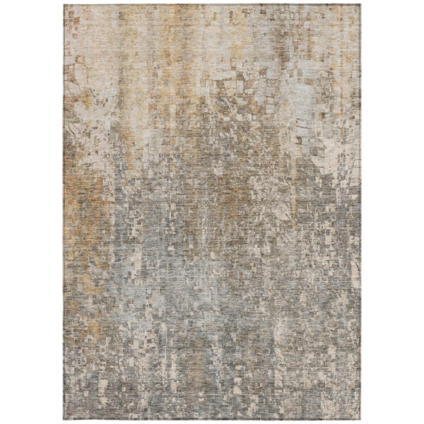 10' X 14' Beige Gray And Taupe Abstract Washable Indoor Outdoor Area Rug