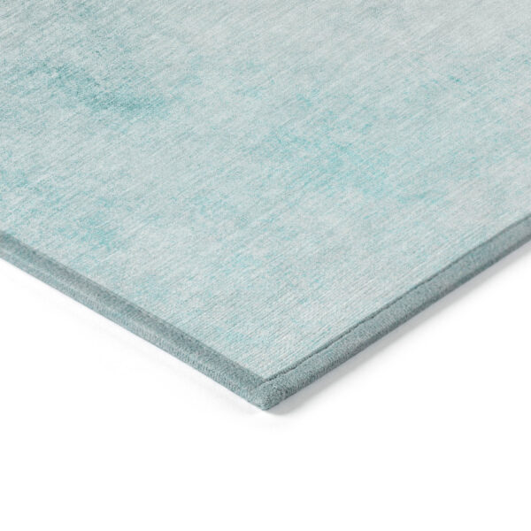 3' X 5' Teal Blue Aqua And Gray Ombre Washable Indoor Outdoor Area Rug